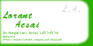 lorant acsai business card